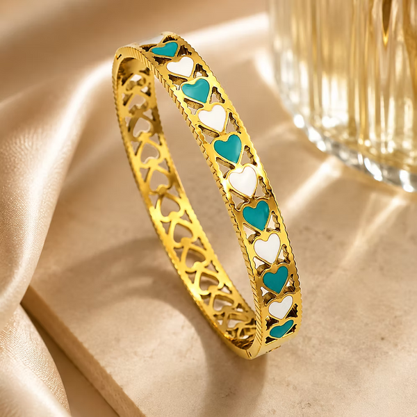 Amour Enamel Heart Bangle