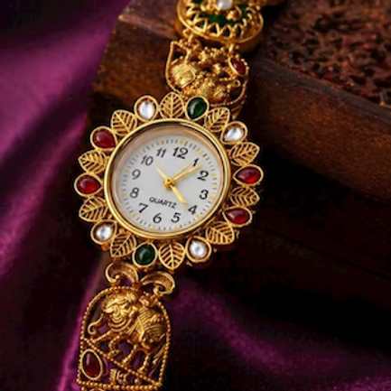 Noor Heritage Kundan Watch Bracelet