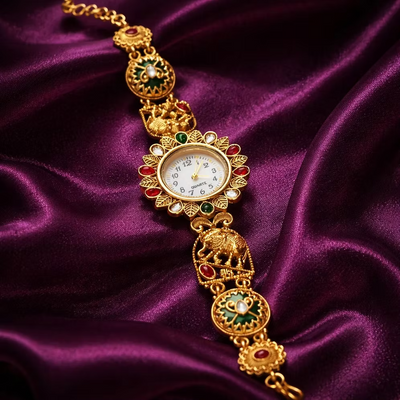 Noor Heritage Kundan Watch Bracelet