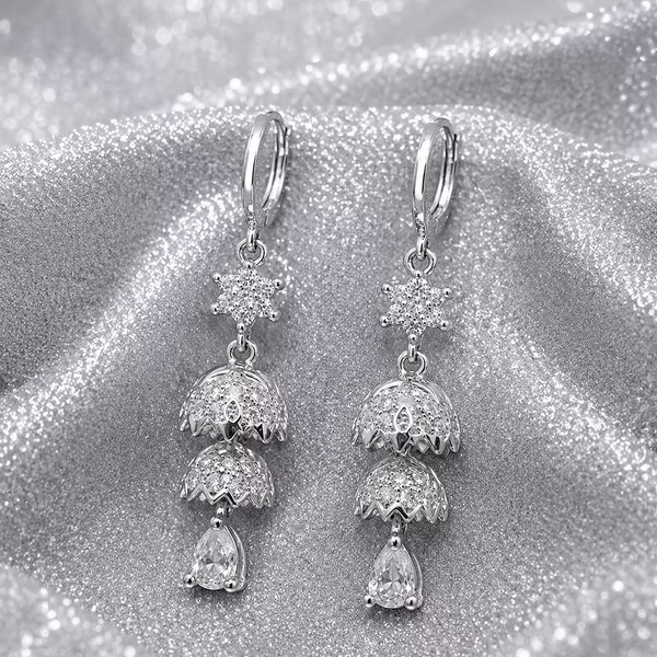 Celeste Silver Jhumka Earrings