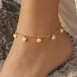 Golden Daisy Anklet